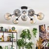 Ripoll ceiling light, globe light Amber, clear, Smoke-coloured, 10-light sources
