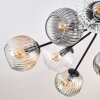 Ripoll ceiling light, globe light Amber, clear, Smoke-coloured, 10-light sources