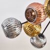 Ripoll ceiling light, globe light gold, coppery, Smoke-coloured, 10-light sources