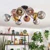 Ripoll ceiling light, globe light gold, clear, coppery, Smoke-coloured, 10-light sources