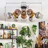 Ripoll ceiling light, globe light gold, clear, coppery, Smoke-coloured, 10-light sources