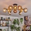 Ripoll ceiling light, globe light gold, clear, coppery, Smoke-coloured, 10-light sources