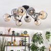 Ripoll ceiling light, globe light Amber, clear, Smoke-coloured, 10-light sources