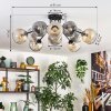 Ripoll ceiling light, globe light Amber, clear, Smoke-coloured, 10-light sources