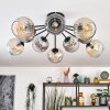 Ripoll ceiling light, globe light Amber, clear, Smoke-coloured, 10-light sources