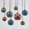 Ripoll hanging light, globe light, pendant light blue, green, coppery, 8-light sources