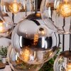 Gastor hanging light, globe light, pendant light Amber, chrome, clear, Smoke-coloured, 8-light sources
