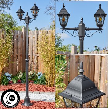 Naofe lamp post, path light black, 2-light sources