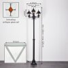 Naofe lamp post, path light black, 3-light sources