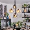 Ripoll hanging light, globe light, Cluster pendant lamp Amber, clear, Smoke-coloured, 4-light sources