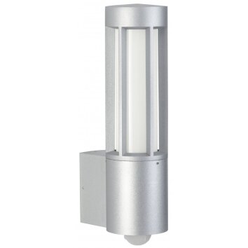 Albert 221 outdoor wall light silver, 1-light source, Motion sensor