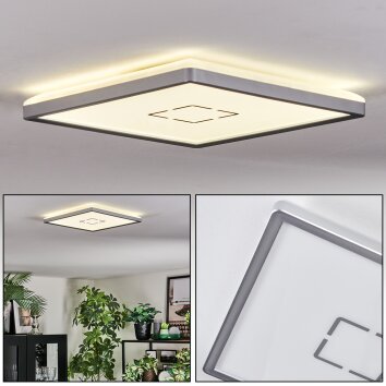 Simonstorp ceiling light, Panel LED silver, white, 1-light source
