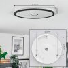 Simonstorp ceiling light, Panel LED black, white, 1-light source