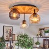 Koyoto ceiling light, globe light 40 cm Ecru, black, 3-light sources