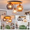 Koyoto ceiling light, globe light 40 cm Ecru, black, 3-light sources