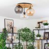 Koyoto ceiling light, globe light 40 cm Ecru, black, 3-light sources