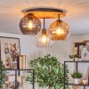 Koyoto ceiling light, globe light 40 cm Ecru, black, 3-light sources