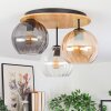 Koyoto ceiling light, globe light 40 cm Ecru, black, 3-light sources