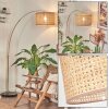 Barcos floor lamp, Arch lamps brass, black, 1-light source, Fabric shade