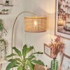 Barcos floor lamp, Arch lamps brass, black, 1-light source, Fabric shade