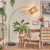 Barcos floor lamp, Arch lamps brass, black, 1-light source, Fabric shade