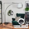 Bassagoda floor lamp, Arch lamps chrome, black, 1-light source, Fabric shade