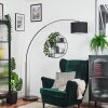 Bassagoda floor lamp, Arch lamps chrome, black, 1-light source, Fabric shade