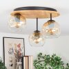 Ripoll ceiling light, globe light Ecru, black, 3-light sources
