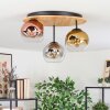 Ripoll ceiling light, globe light Ecru, black, 3-light sources
