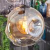 Ripoll hanging light, globe light, pendant light Amber, chrome, clear, Smoke-coloured, 4-light sources