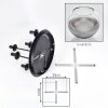 Koyoto ceiling light, globe light 45 cm chrome, clear, Smoke-coloured, 5-light sources