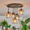 Koyoto ceiling light, globe light 45 cm Amber, clear, Smoke-coloured, 5-light sources