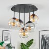 Koyoto ceiling light, globe light 45 cm Amber, clear, Smoke-coloured, 5-light sources