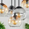 Koyoto ceiling light, globe light 45 cm Amber, clear, Smoke-coloured, 5-light sources