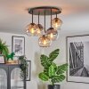 Koyoto ceiling light, globe light 45 cm Amber, clear, Smoke-coloured, 5-light sources