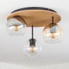 Koyoto ceiling light, globe light 40 cm Ecru, black, 3-light sources