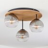 Koyoto ceiling light, globe light 40 cm Ecru, black, 3-light sources