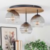 Koyoto ceiling light, globe light 40 cm Ecru, black, 3-light sources