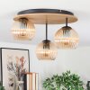 Koyoto ceiling light, globe light 40 cm Ecru, black, 3-light sources