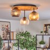 Ripoll ceiling light, globe light Ecru, black, 3-light sources