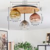 Ripoll ceiling light, globe light Ecru, black, 3-light sources