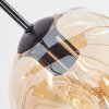 Ripoll hanging light, globe light, pendant light Amber, clear, Smoke-coloured, 8-light sources