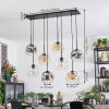 Ripoll hanging light, globe light, pendant light Amber, clear, Smoke-coloured, 8-light sources