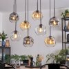 Ripoll hanging light, globe light, pendant light Amber, clear, Smoke-coloured, 8-light sources