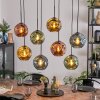 Ripoll hanging light, globe light, pendant light blue, gold, green, coppery, 8-light sources