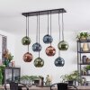 Koyoto hanging light, globe light, pendant light blue, green, coppery, 8-light sources
