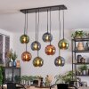 Koyoto hanging light, globe light, pendant light blue, green, coppery, 8-light sources