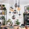 Gastor hanging light, globe light, pendant light Amber, clear, Smoke-coloured, 8-light sources