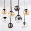 Gastor hanging light, globe light, pendant light Amber, clear, Smoke-coloured, 8-light sources