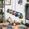 Gastor hanging light, globe light, pendant light blue, chrome, green, coppery, Smoke-coloured, 5-light sources